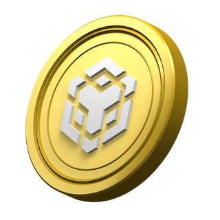 Moneta BNB di Binance come elemento ornamentale nella sezione della comunità dedicata alla fiducia